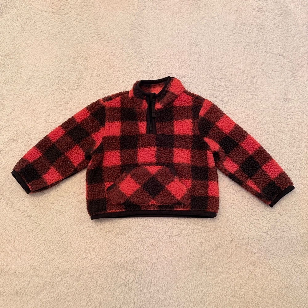 Cat & Jack Red and Black Checkered Kids Hoodie